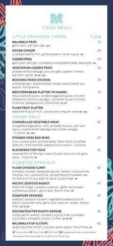 Malamala Beach Club Menu