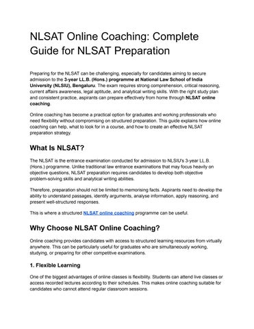 NLSAT Online Coaching_ Complete Guide for NLSAT Preparation