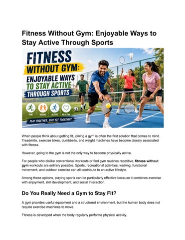 Fitness Without Gym