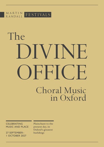 The Divine Office, 27 September–1 October 2027