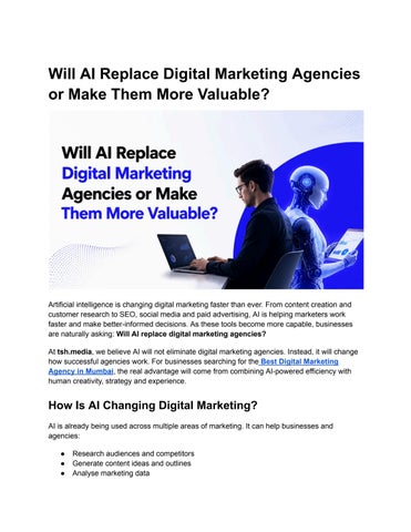 Will AI Replace Digital Marketing Agencies