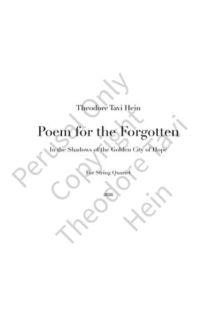 Poem for the Forgotten by Theodore Tavi Hein