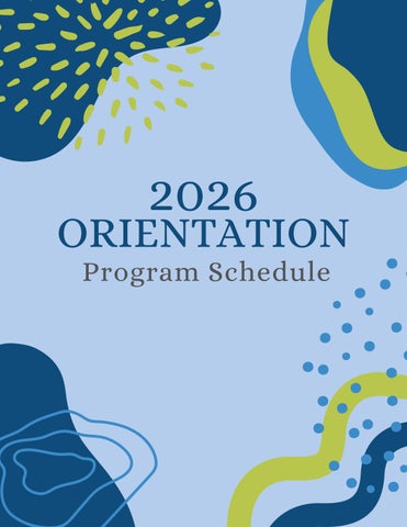 2026 New Student Orientation Program Schedule
