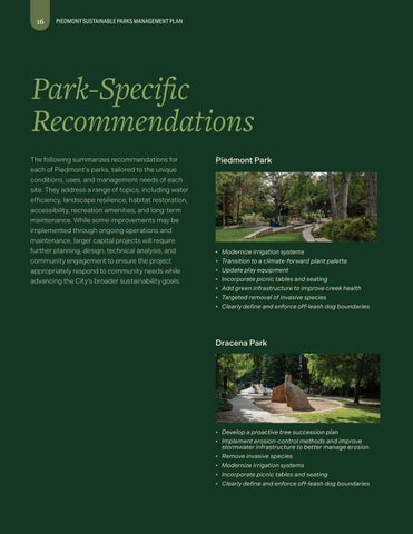 Piedmont Sustainable Parks Management Plan 第 16 页