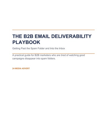 B2B Email Deliverability Playbook
