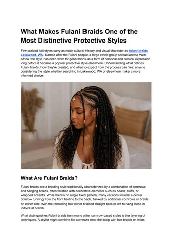 What Makes Fulani Braids One of the Most Distinctive Protective Styles