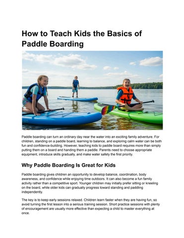 How to Teach Kids the Basics of Paddle Boarding