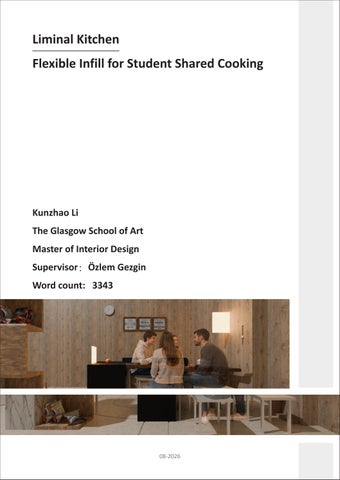 Liminal Kitchen, Kunzhao Li Master of Interior Design Project