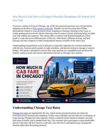 How Much Is Cab Fare in Chicago A Realistic Breakdown for Airport and City Trips