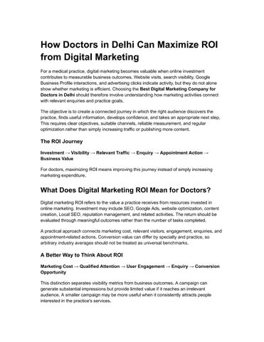 How Doctors in Delhi Can Maximize ROI from Digital Marketing