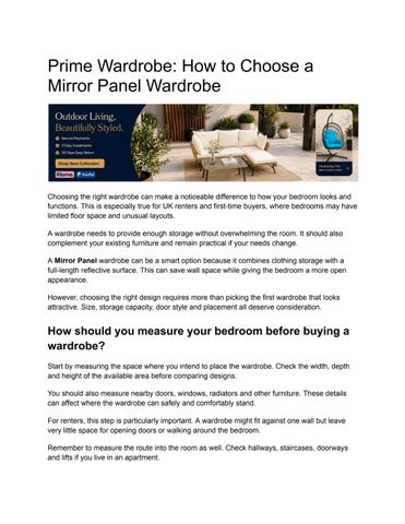 Prime Wardrobe: How to Choose a Mirror Panel Wardrobe