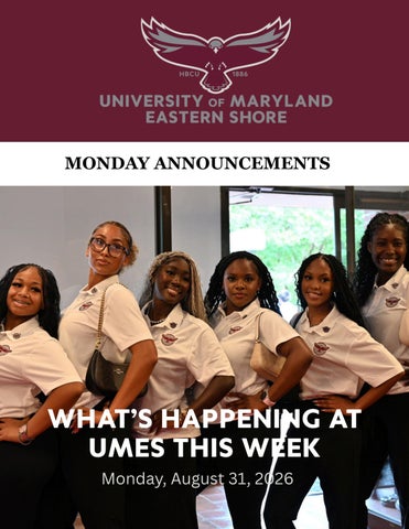 Monday Announcements 083126