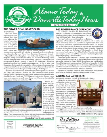 2026 SEPTEMBER ~ Alamo Today & Danville Today News 