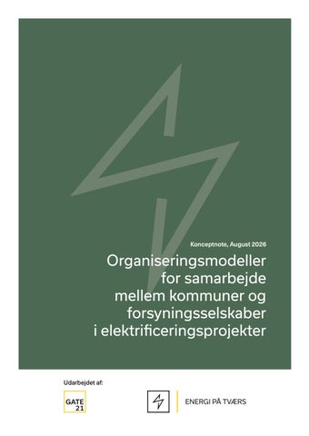 Organiseringsmodeller for samarbejde mellem kommuner og forsyningsselskaber i elektrificeringsprojek