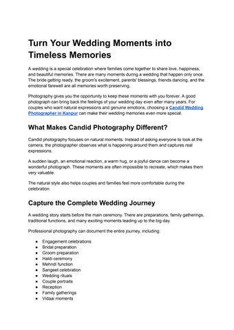 Turn Your Wedding Moments into Timeless Memories