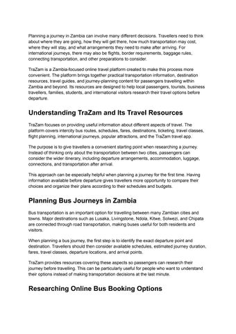 The Complete TraZam Travel Guide_ Planning Bus, Flight and International Journeys Across Zambia