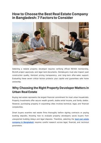 How to Choose the Best Real Estate Company in Bangladesh: 7 Factors to Consider
