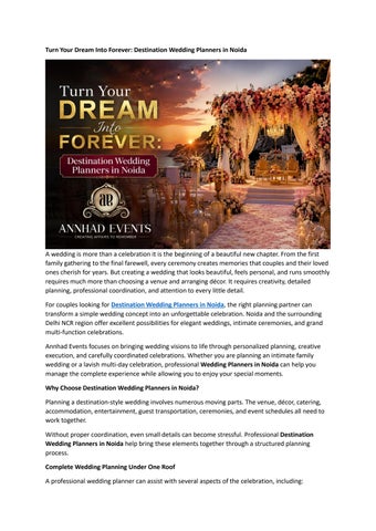Destination Wedding Planners in Noida