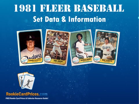 1981 Fleer Baseball Card Set Data
