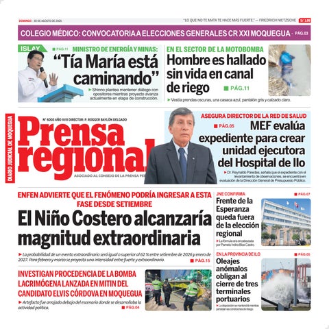 La Prensa Regional – Domingo 30 de agosto de 2026