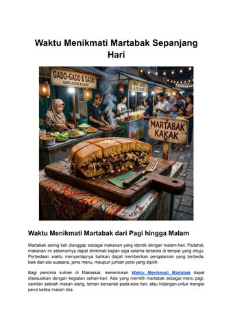 Waktu Menikmati Martabak Sepanjang Hari