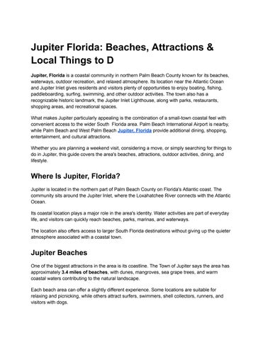Jupiter Florida_ Beaches, Attractions & Local Things to D