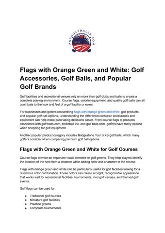 Flags with Orange Green and White_ Golf Accessories, Golf Balls, and Popular Golf Brands