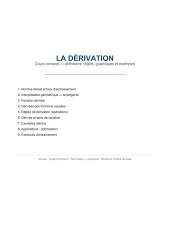 Cours_Derivation