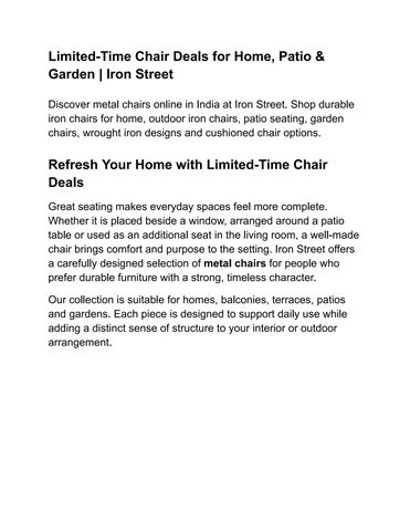 Limited-Time Chair Deals for Home, Patio & Garden | Iron Street 