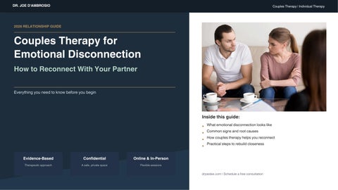 Couples Therapy for Emotional Disconnection Guide