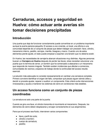Cerraduras, accesos y seguridad en Huelva_ cómo actuar ante averías sin tomar decisiones precipitada
