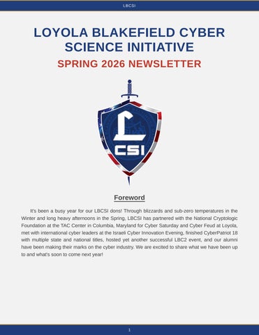 LBCSI Spring 2026 Newsletter
