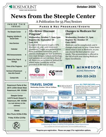 News from the Steeple Center - October 2026