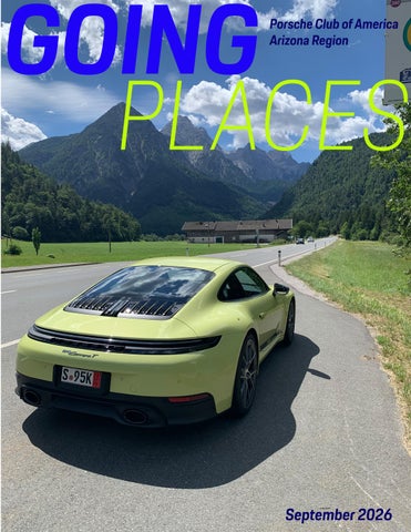 Porsche Club of America - Arizona Region - Going Places - September 2026