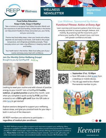 REEP 2026 Wellness in September Newsletter and Resources