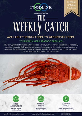 SEAFOOD SPECIALS MON-WED 1.09.2026