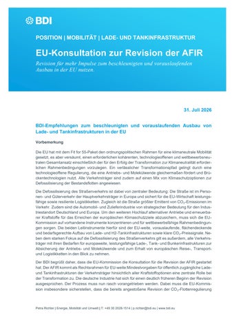 Handlungsempfehlungen für den beschleunigten Hochlauf von Lade- und Tankinfrastruktur in der EU 