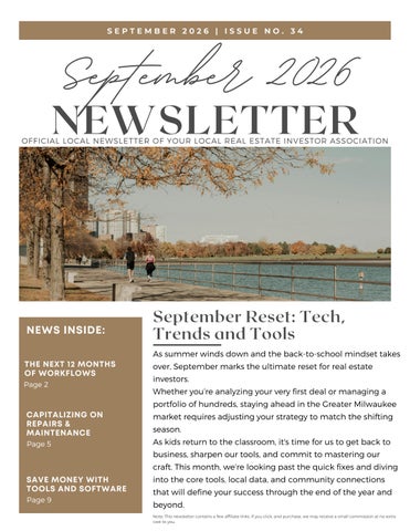 September 2026 Newsletter