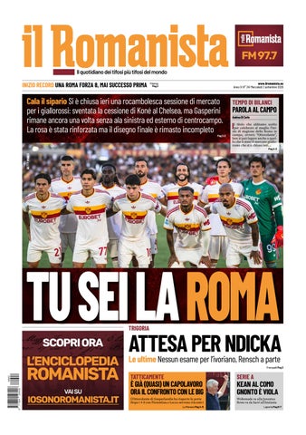 Il Romanista del 2 settembre 2026