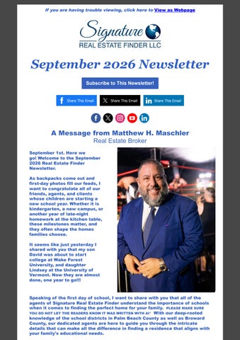 Signature Real Estate Finder Newsletter September 2026 