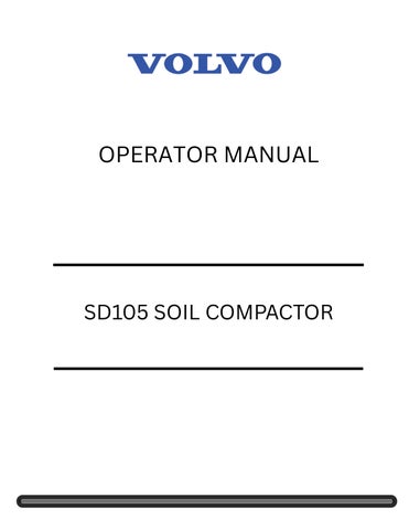 VOLVO SD105 SOIL COMPACTOR OPERATOR MANUAL