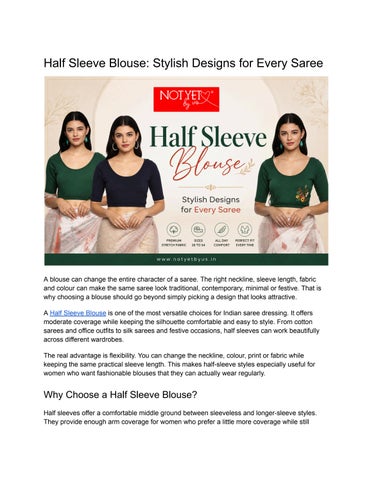 Half Sleeve Blouse: Stylish Designs for Every Saree