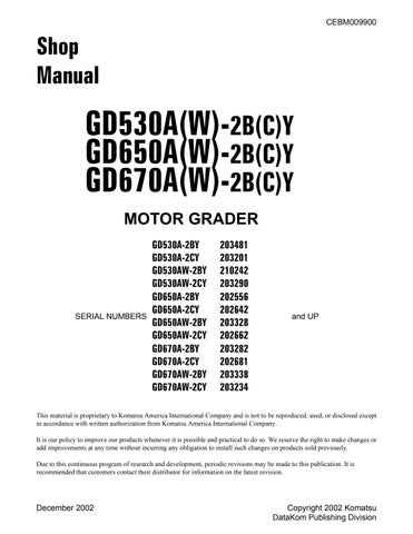 GD530A-2 GD530AW-2 Komatsu Shop Service Manual PDF Download