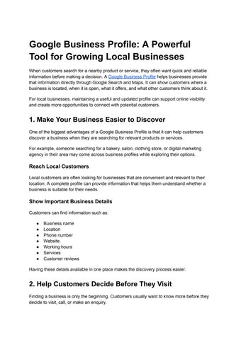 Google Business Profile: A Powerful Tool for Growing Local Businesses