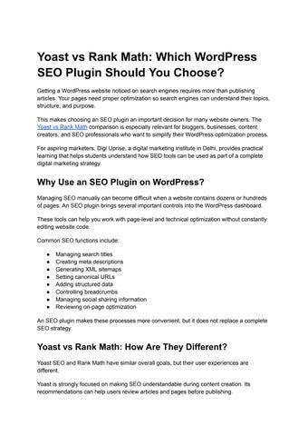 Yoast vs Rank Math- Which WordPress SEO Plugin Should You Choose?