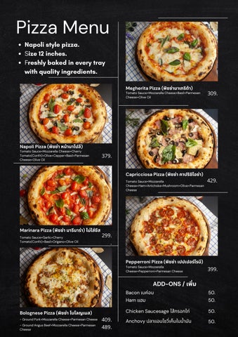 Moon pizza Restaurant Menu