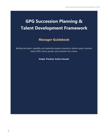 GPG Succession Planning Talent Development Framework