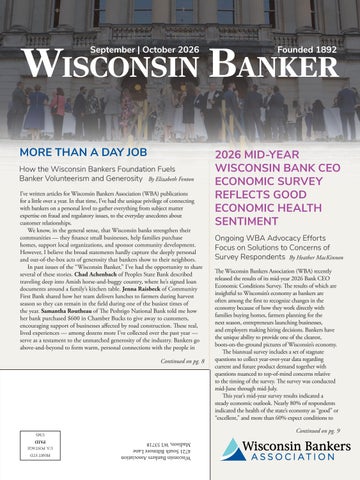 September/October Wisconsin Banker