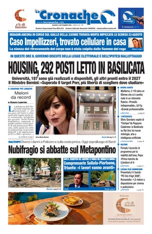 Cronache del 3 settembre 2026