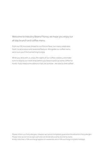 Fitzroy Menu Spring 2026